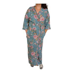 VTG Cotton Floral Robe Size Large